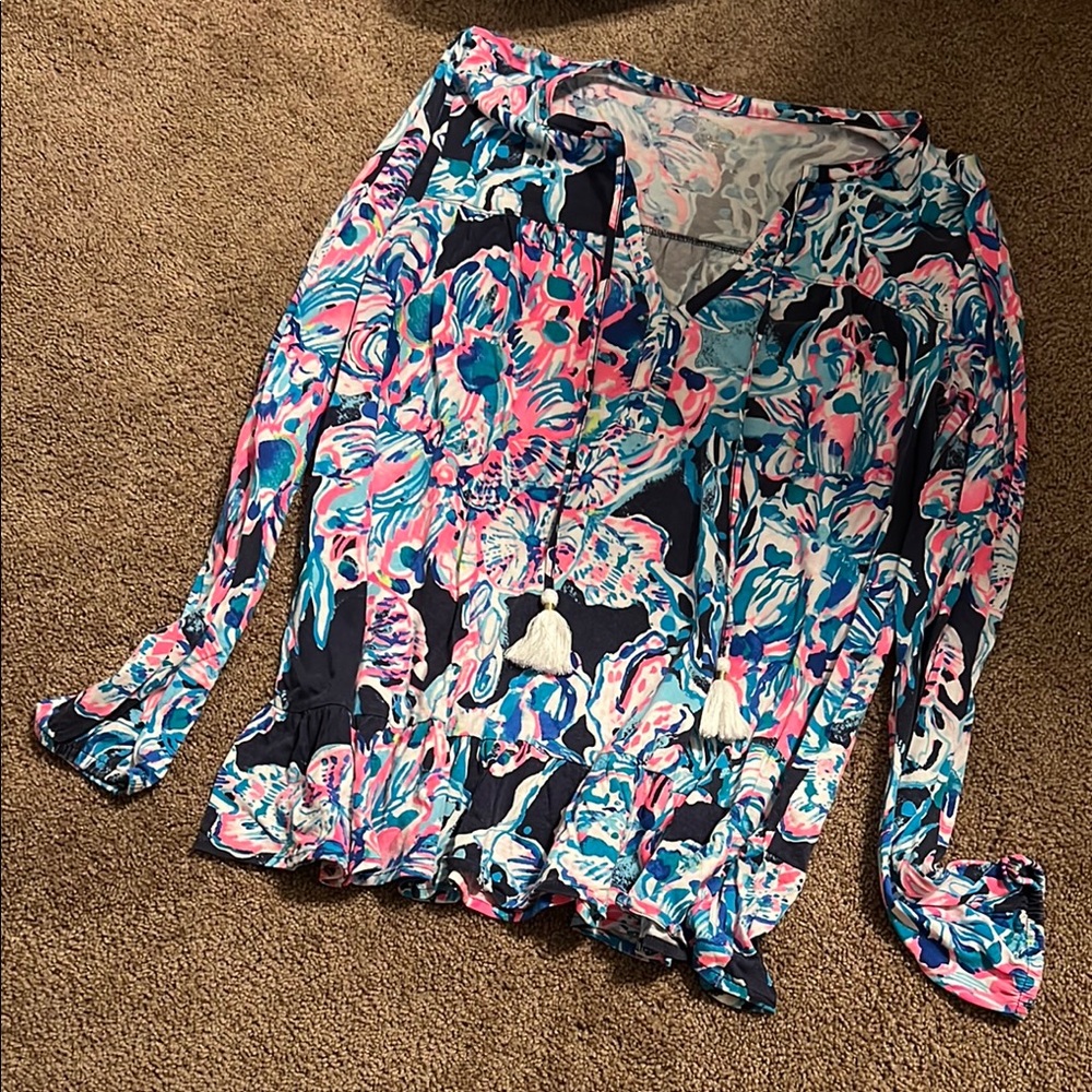 Blue Floral Top